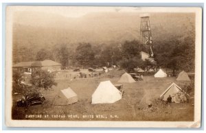 White Mts. New Hampshire Postcard RPPC Photo Camping At Indian Head c1920's