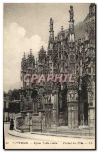 Postcard Old Church Louviers ur Dame Du Midi Portal