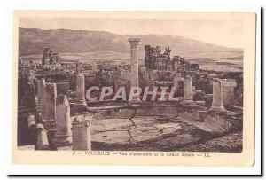 Morocco Volubilis Postcard View of Old & # 39ensemble and the great basin