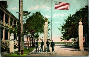 Vtg Postcard c 1910 San Antonio TX Ft Sam Houston Infantry Post Entrance Unused