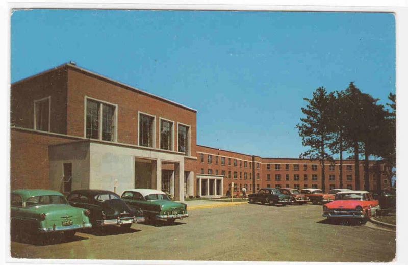 University Memorial Union Cars Marquette Michigan 1957c postcard