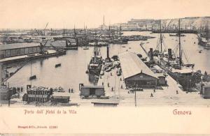 Genova Italy Port Harbor Scene Antique Postcard J47860