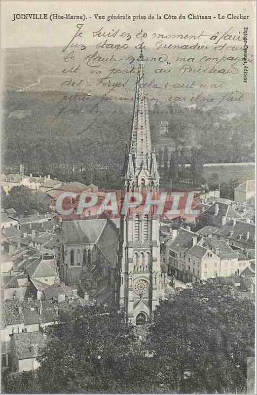 Old Postcard Joinville Haute Marne General view taken of the Cote du Chateau ...