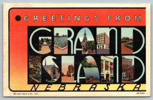 Large Letter Greetings From Grand Island  Nebraska  1953  Postcard
