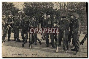 Old Postcard Militaria Alpine hunters at rest