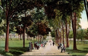 Maine Lewiston Scene In Lewiston Park 1910