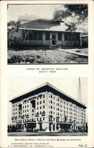 Pensacola Florida FL Hotel 1930s-50s Postcard