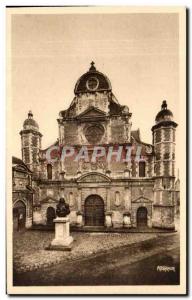 Old Postcard In The Chapel of the college and the bust of sculptor Michel Ang...
