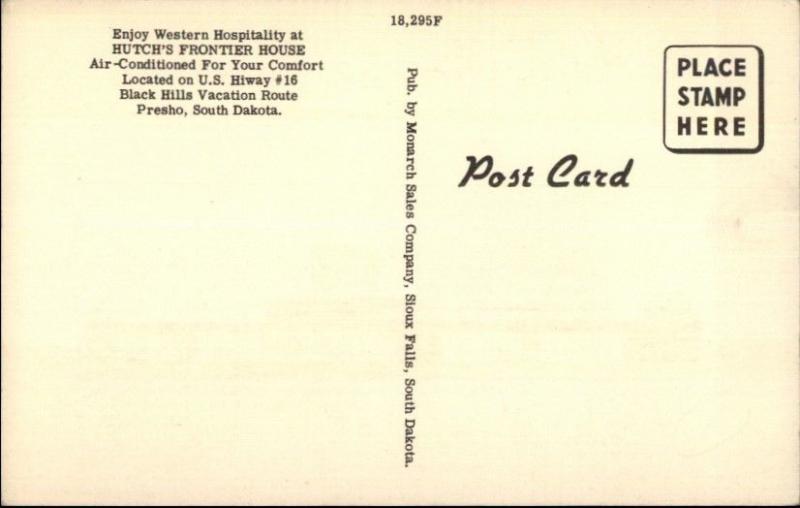 Presho SD Hutch's Frontier House Roadside Linen Postcard