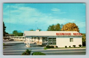 Near Bethesda MD-Maryland, Redwood Motel US Route 40 Advertising Chrome Postcard 
