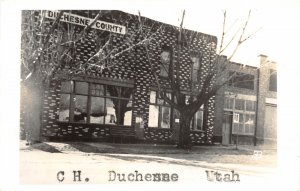 F89/ Duchesne Utah RPPC Postcard Court House Building c1950s