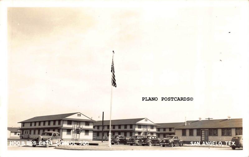 SAN ANGELO,  TEXAS GOODFELLOW AFB BARRACKS-68TH SQD. RPPC REAL PHOTO POSTCARD