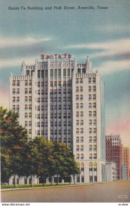 AMARILLO , Texas, 1930-40s ; Santa Fe Bldg & Polk Street