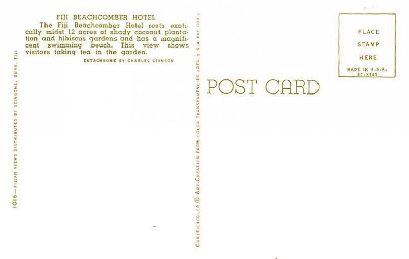 Fiji Beachcomber Hotel Fiji Unused 