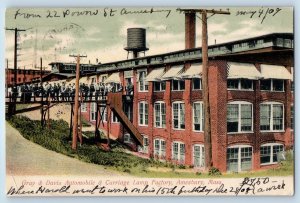 1909 Amesbury Massachusetts Postcard Gray Davis Automobile Carriage Lamp Factory