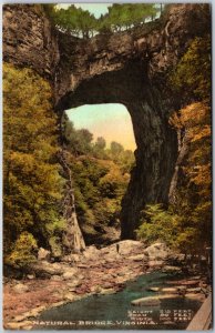 VINTAGE POSTCARD NATURAL BRIDGE VIRGINIA (HAND-COLORED)