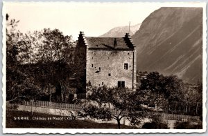 Sierre- Chateau de Muzot (XIII e Siede) Switzerland Mountain RPPC Photo Postcard