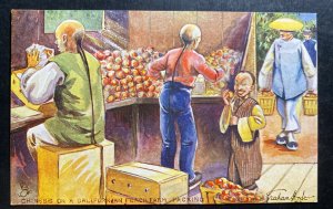 Mint Picture Postcard Chinese On A Californian Peach Farm Packing China