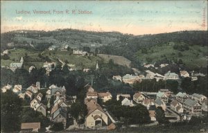 Ludlow Vermont VT View from Railroad Station c1910 Vintage Postcard