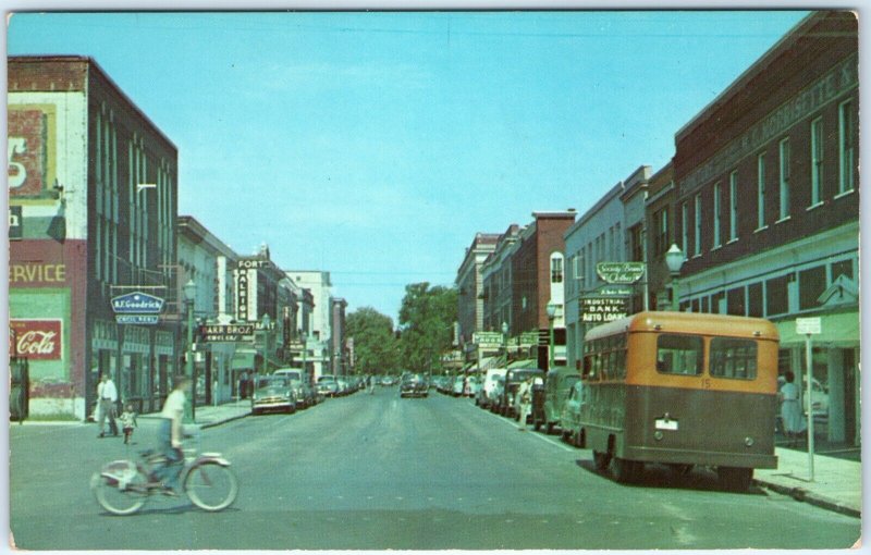 c1950s Elizabeth City, NC Downtown Main St Jack Taylor Chrome Cars Postcard A126