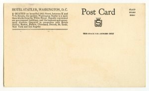 Postcard Hotel Statler Washington D.C. Standard View Card