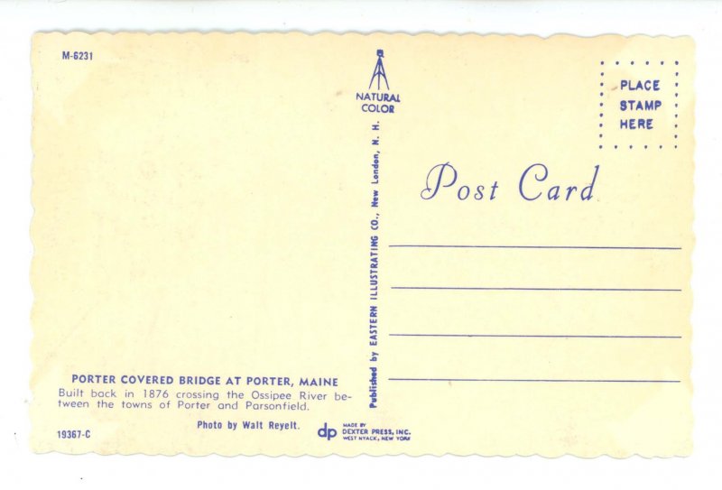ME - Porter. Parsonfield-Porter Covered Bridge