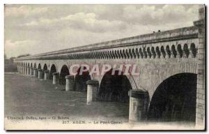 Old Postcard Agen The Canal Bridge