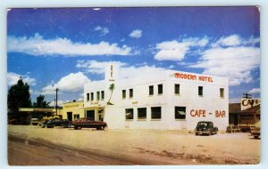 OASIS, NV Nevada~Oasis HOTEL BAR, SLOT MACHINES c1940s Cars Elko County Postcard