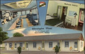 Neshaminy PA Warrington Motel Interior Multi-view Postcard
