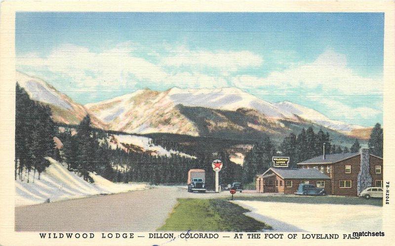 1940s Wildwood Lodge Dillon Colorado Texaco linen Teich postcard 9205