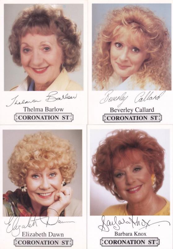 FOUR Coronation Street Facimile Signed Epic Historic Female Cast Card s