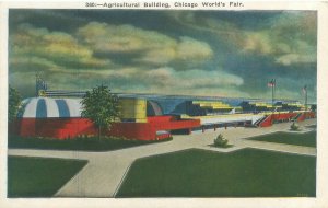 1933 Chicago Expo Agricultural Building, Cloudy Sky  Postcard Unused