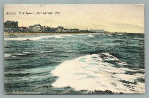 ASBURY PARK NJ FROM FIFTH AVENUE PIER ANTIQUE POSTCARD