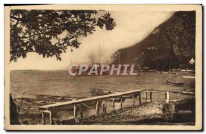 Old Postcard L & # 39Arrivee From Boat In Port De Veyrier Lac d & # 39Annecy