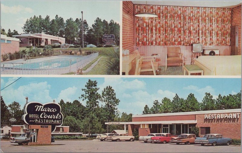 Postcard Marco Hotel Courts Hattiesburg MS