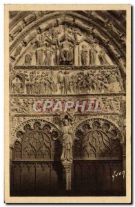 Old Postcard Bourges Cental Portal of the Cathedral The Last Judgment