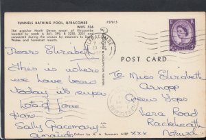 Devon Postcard - Tunnels Bathing Pool, Ilfracombe    T2854