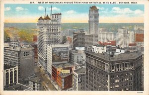 West of Woodward Avenue From First National Bank Building - Detroit, Michigan MI