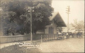 Newmarket New Hampshire NH B&M RR Depot Train Station Real Photo Postcard