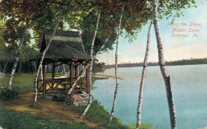 USA Along the Shore Moosic Lake Scranton Pennsylvania Vintage Postcard 05.94