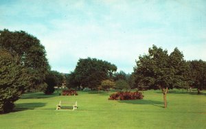 Postcard Deering Oaks Park Flowers In Season Add Color Lovely Park Portland ME