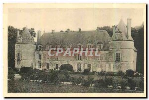 Old Postcard Chateau de Bussy Rabutin frontage on the gardens