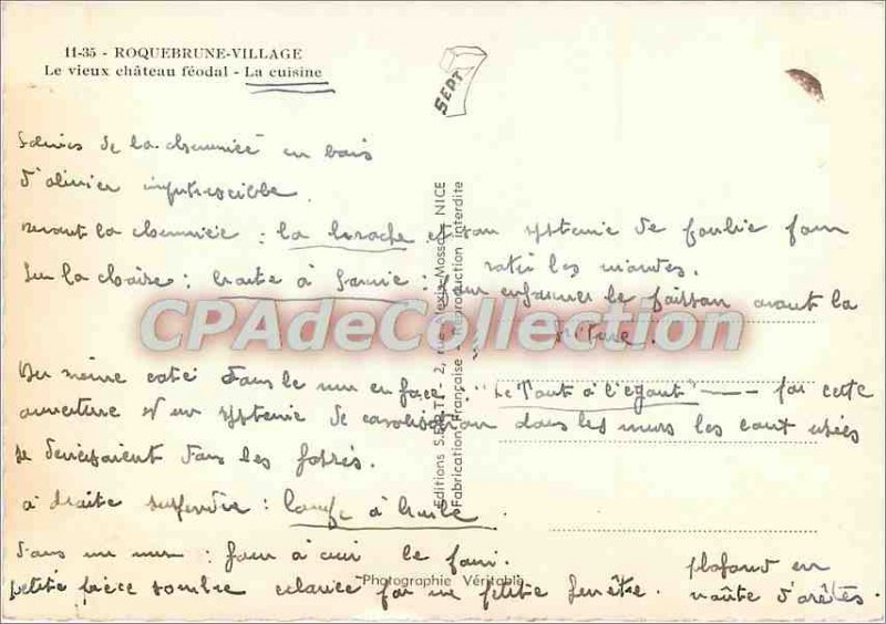 Modern Postcard Roquebrune Village feudal castle old kitchen