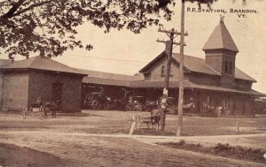 Brandon Vermont Train Station Vintage Postcard AA12218