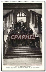 Postcard Old Ste Anne d Auray Pilgrims amount Kneeling the degrees of the Sca...