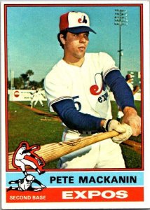 1976 Topps Baseball Card Pete Mackanin Montreal Expos sk13432