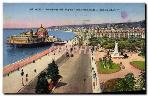 Old Postcard Nice Jetee Promenade des Anglais and Albert 1st Gardens