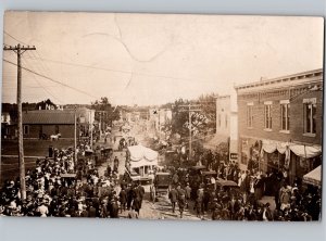 c1911 Labor Day Parade Redgranite Wisconsin WI Waushara County RPPC Real Photo