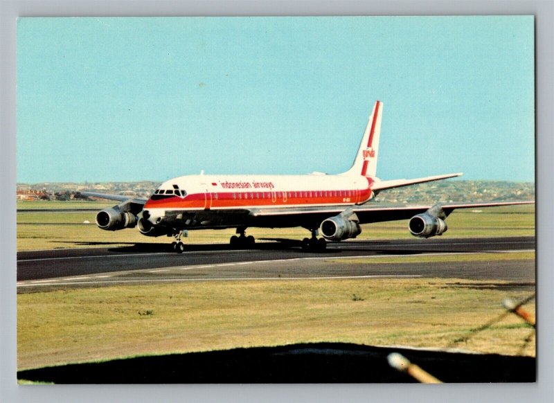 Aviation Airplane Postcard Garuda Indonesia Airways Airlines Douglas DC-8-55 AS7