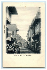 c1905 View in Sukkur Bazaar Pakistan Unposted Antique Foreign Postcard